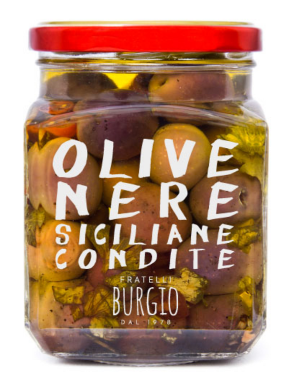Black Sicilian Seasoned Olives - Olive Nere Siciliane Condite