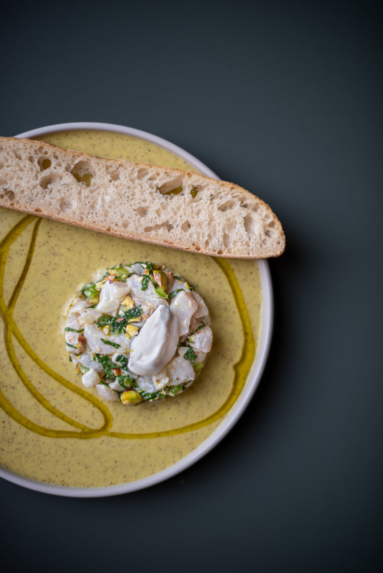 Kiwi Pistachios Ceviche with Sicilian Extra Virgin Olive Oil