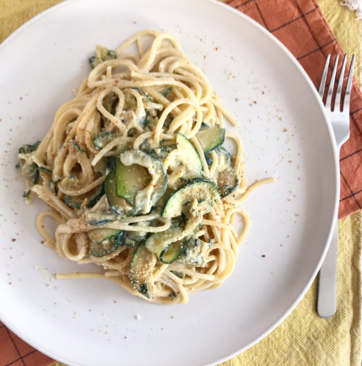 SPAGHETTI WITH RICOTTA CHEESE, ZUCCHINI, THYME AND BREAD CRUMBS (X2)