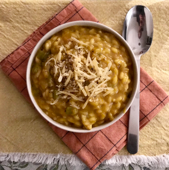 RISOTTO WITH SHALLOTS, PUMPKIN AND PECORINO CHEESE (X2)