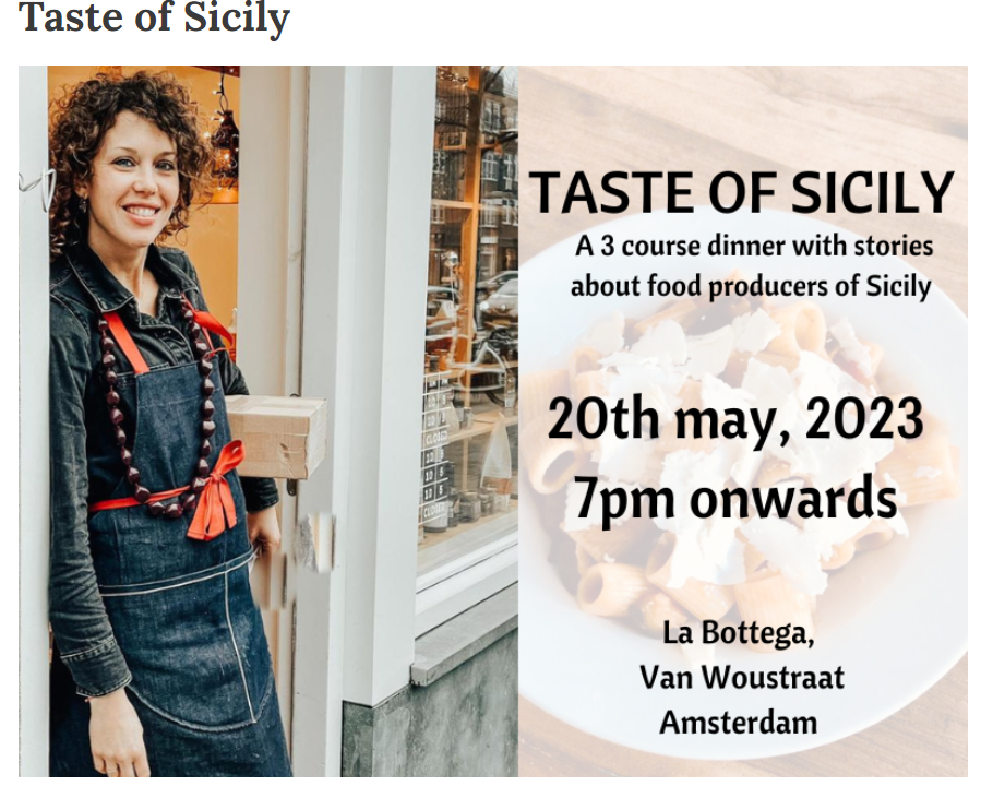 20.5 | A Taste of Sicily - A walking dinner with Tasty Talks at La Bottega