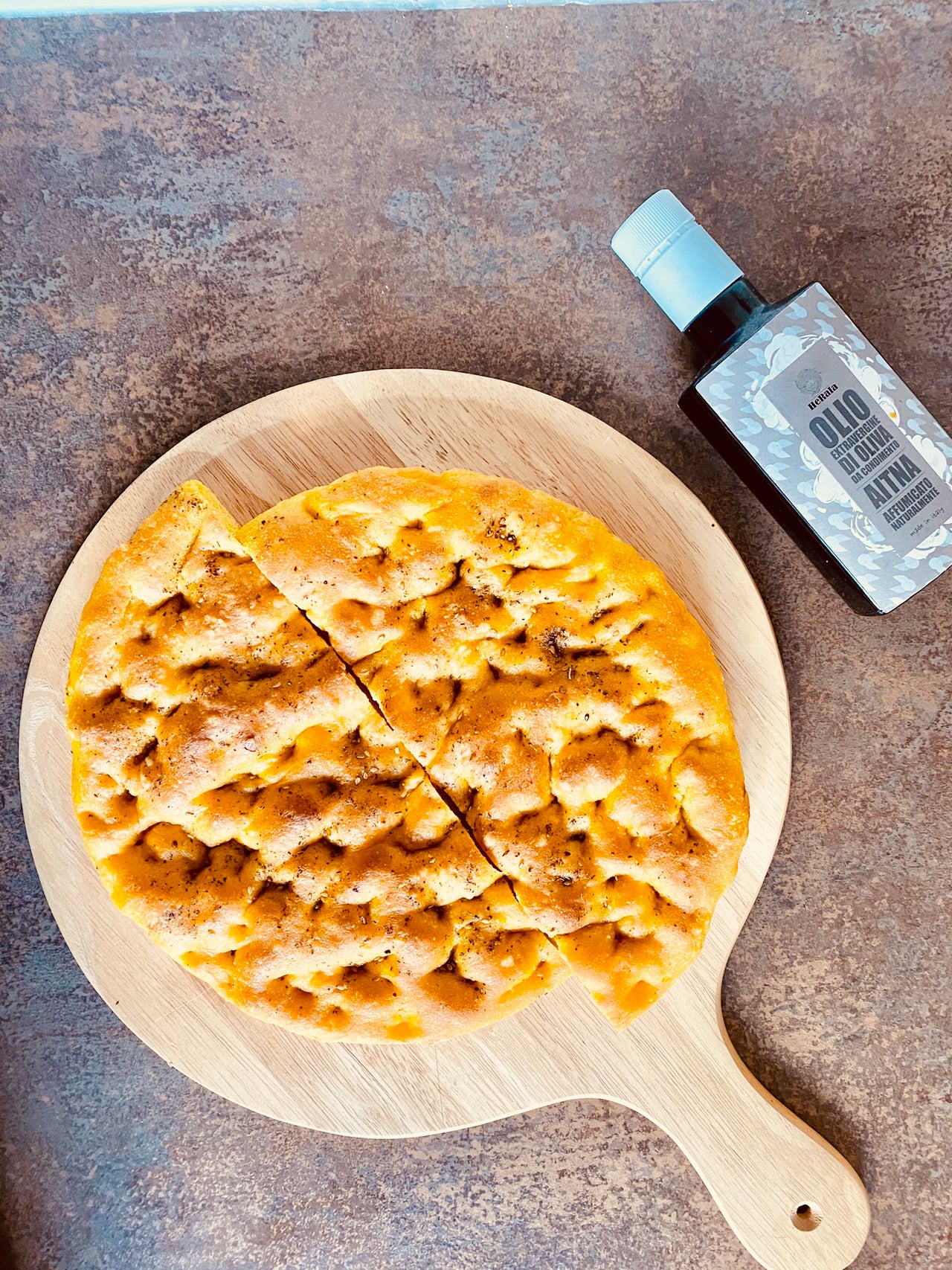 PUMPKIN FOCACCIA WITH SMOKED EXTRA VIRGIN OLIVE OIL