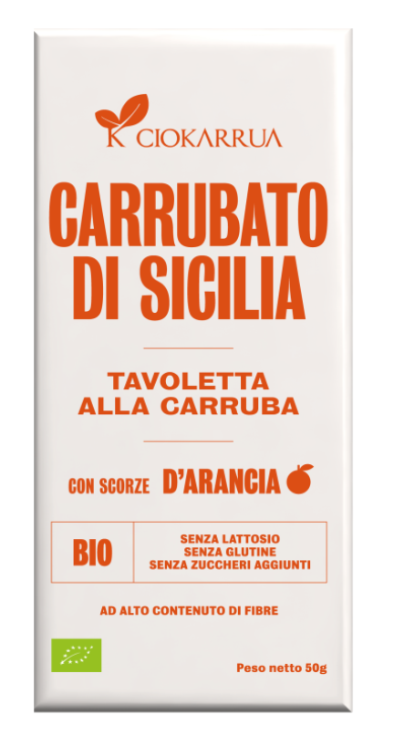 Carrubato di Sicilia con scorze di arancia - Sicilian carob bar with orange zest