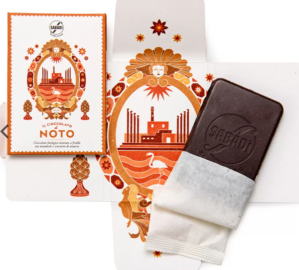 Modica chocolate - with almond and orange peel (NOTO)